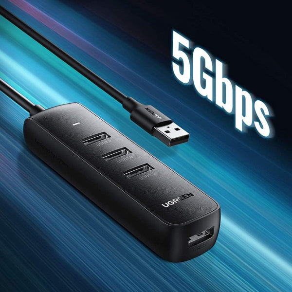 Ugreen USB Hub CM416, 4 x USB-A 3.0, 0.25m, Black