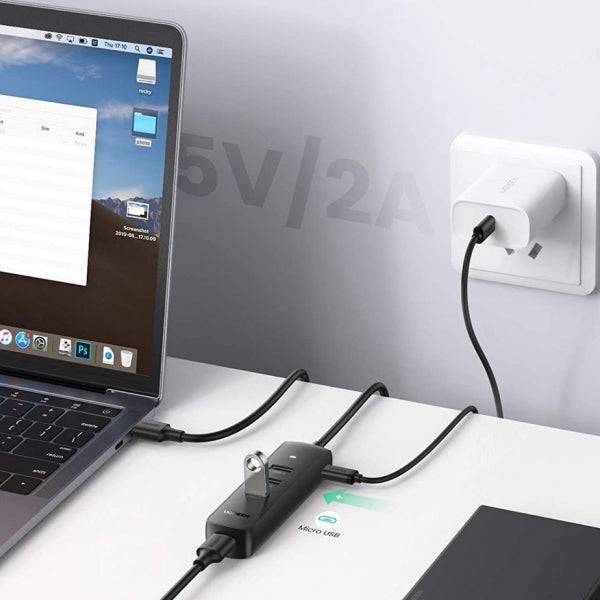 Ugreen USB Hub CM416, 4 x USB-A 3.0, 0.25m, Black