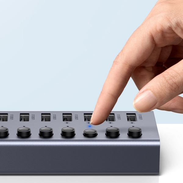 Ugreen USB Hub CM481, 7 x USB-A 3.0, Grey