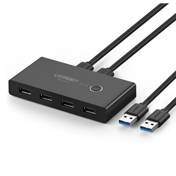 Ugreen USB Switch US216 (30768) Two Sharing Box, 4 x USB-A 3.0, Black