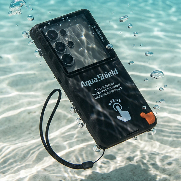 Spigen Waterproof Phone Pouch Case Aqua Shield A604 for max. 6.9inch Phone, Black ACS11675