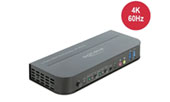 Delock 2x HDMI KVM Switch 4K 60 Hz mit USB 3.0 und Audio