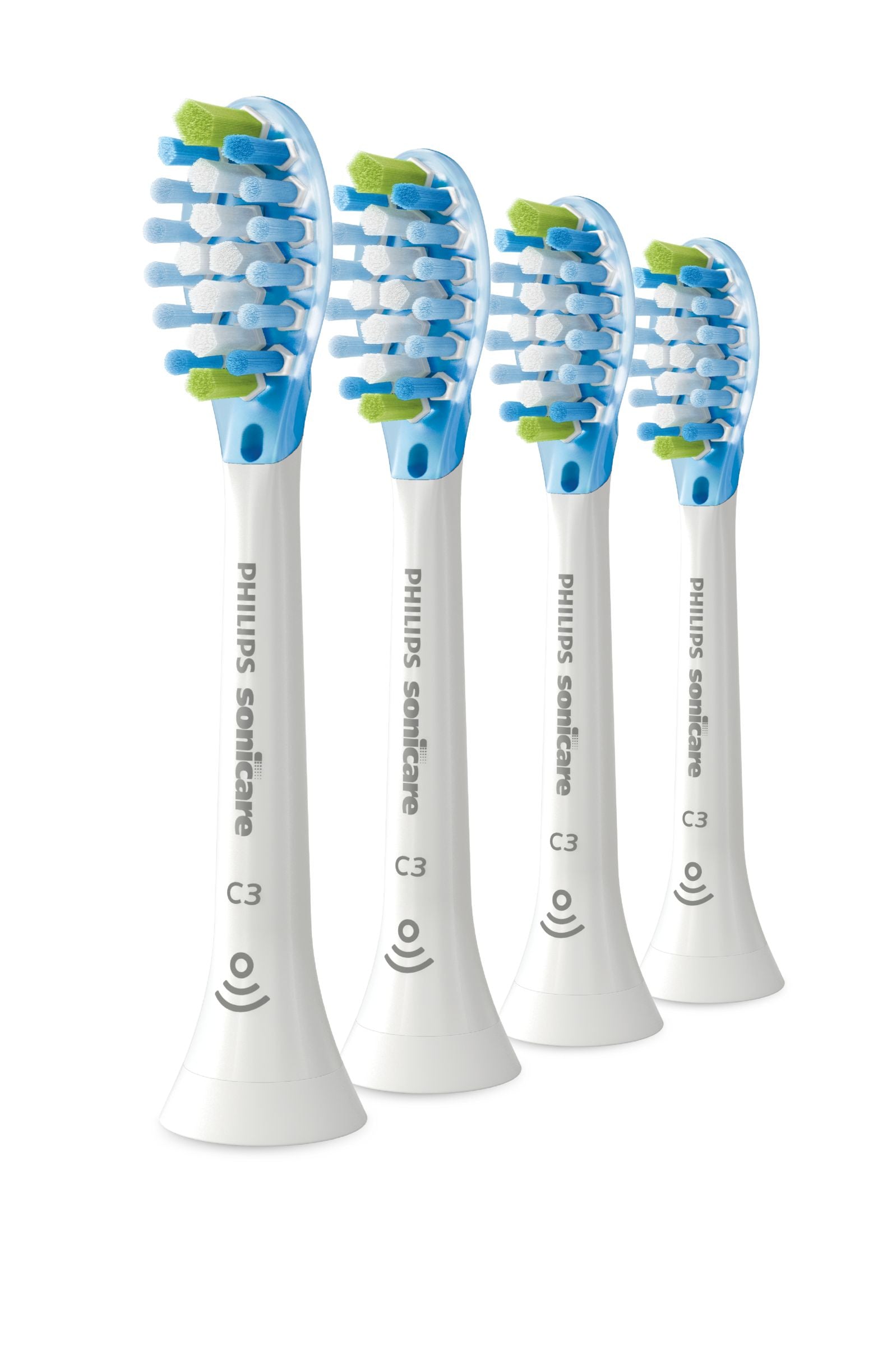 Philips Sonicare C3 Premium Plaque Defence HX9044/17 Lot de 4 + blanc + têtes de brosse soniques