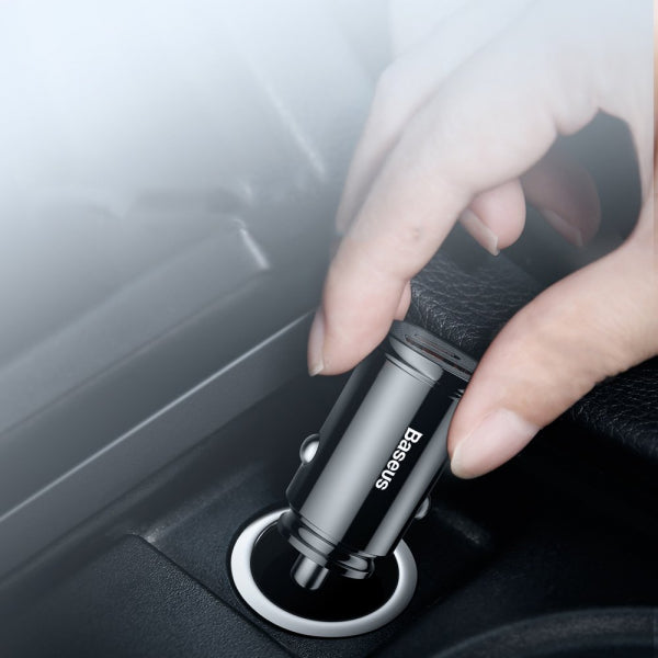 Baseus Car Charger 30W, 3A, 1 x USB-A - 1 x USB-C, Black CCALL-YS01