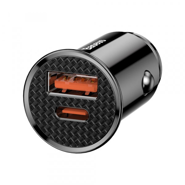 Baseus Car Charger 30W, 3A, 1 x USB-A - 1 x USB-C, Black CCALL-YS01