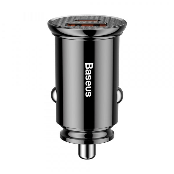 Baseus Car Charger 30W, 3A, 1 x USB-A - 1 x USB-C, Black CCALL-YS01