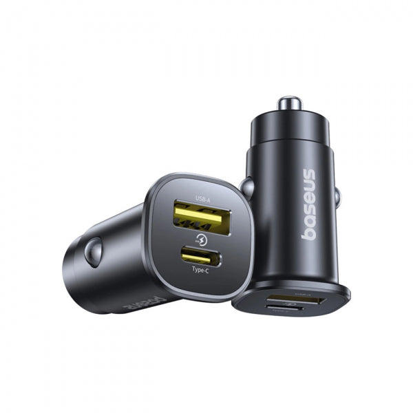 Baseus Car Charger GoTrip, 30W, 3A, 1 x USB-A - 1 x USB-C, Black C00072300123-00