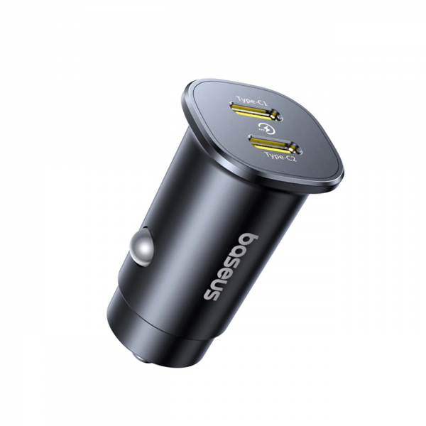 Baseus Car Charger GoTrip, 30W, 3A, 2 x USB-C, Black
