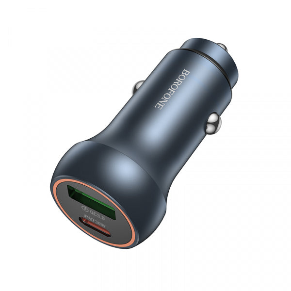 Borofone Car Charger BZ32B Fresh, 48W, 3A, 1 x USB-A - 1 x USB-C, Grey