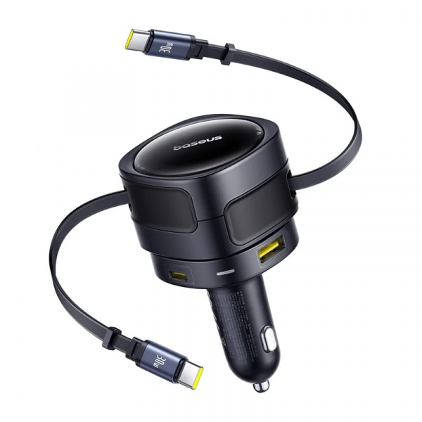 Baseus Car Charger Enjoyment Max, 90W, 3A, 1 x USB-A - 1 x USB-C, with USB-C Cable, Black C00035507121-03