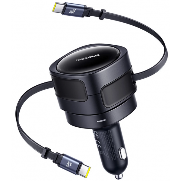 Baseus Car Charger Enjoyment Max, 60W, 3A, with USB-C Cable, Black C00035507121-01