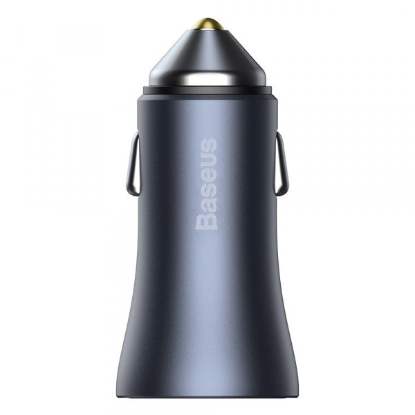 Baseus Car Charger Golden Contactor, 40W, 3A, 1 x USB-A - 1 x USB-C, with Lightning Cable, Grey TZCCJD-B0G