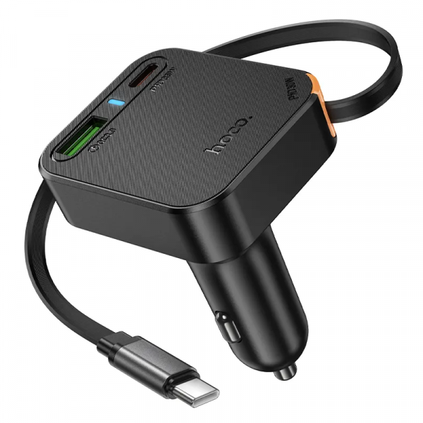 Hoco Wall Charger NZ18, 65W, 3A, 1 x USB-A - 1 x USB-C, with USB-C Cable, Black