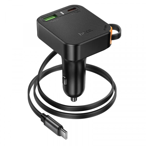 Hoco Wall Charger NZ18, 65W, 3A, 1 x USB-A - 1 x USB-C, with USB-C Cable, Black