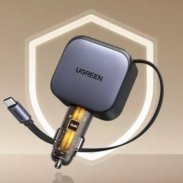 Ugreen Car Charger EC603, 90W, 6.1A, 1 x USB-A - 1 x USB-C, with USB-C Cable, Grey