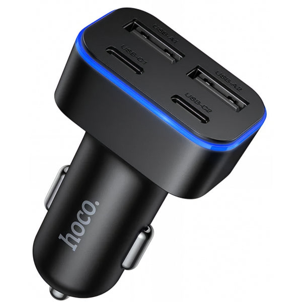 Hoco Car Charger Z63, 42W, 3A, 2 x USB-A - 2 x USB-C, Black