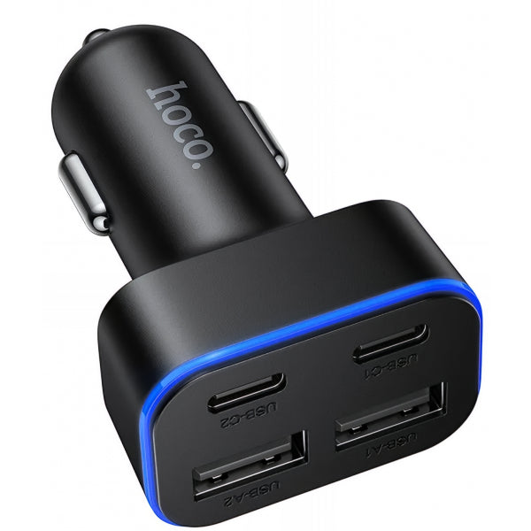 Hoco Car Charger Z63, 42W, 3A, 2 x USB-A - 2 x USB-C, Black