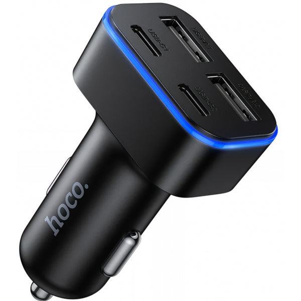 Hoco Car Charger Z63, 42W, 3A, 2 x USB-A - 2 x USB-C, Black