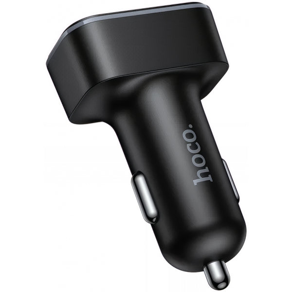 Hoco Car Charger Z63A Display, 42W, 3A, 1 x USB-C - 2 x USB-A, Black