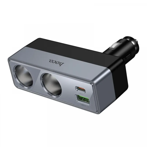 Hoco Car Charger Z65B, 240W, 1 x USB-A - 1 x USB-C - 2 x Extender, Black