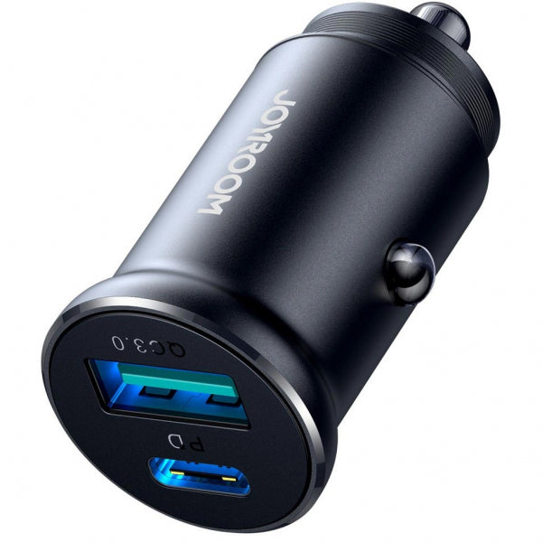 Joyroom Car Charger JR-CCN05, 30W, 3A, 1 x USB-A - 1 x USB-C, Black