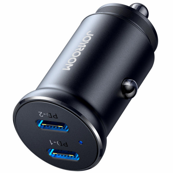 Joyroom Car Charger JR-CCN06, 30W, 3A, 2 x USB-C, Black
