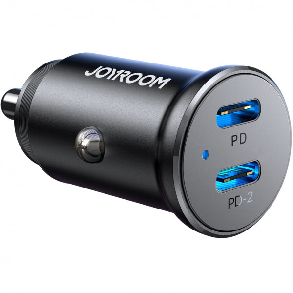 Joyroom Car Charger JR-CCN06, 30W, 3A, 2 x USB-C, Black