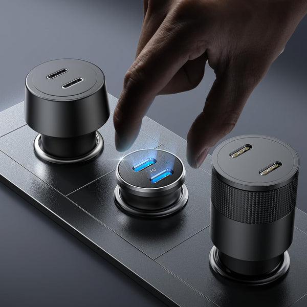 Lisen Car Charger 45W, 3A, 2 x USB-C, Black YL0223080007