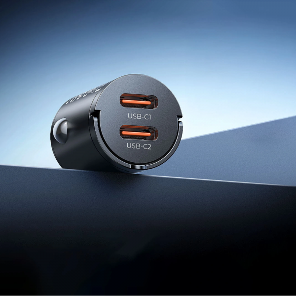 Orico Car Charger MiniRing, 30W, 3A, 2 x USB-C, Black