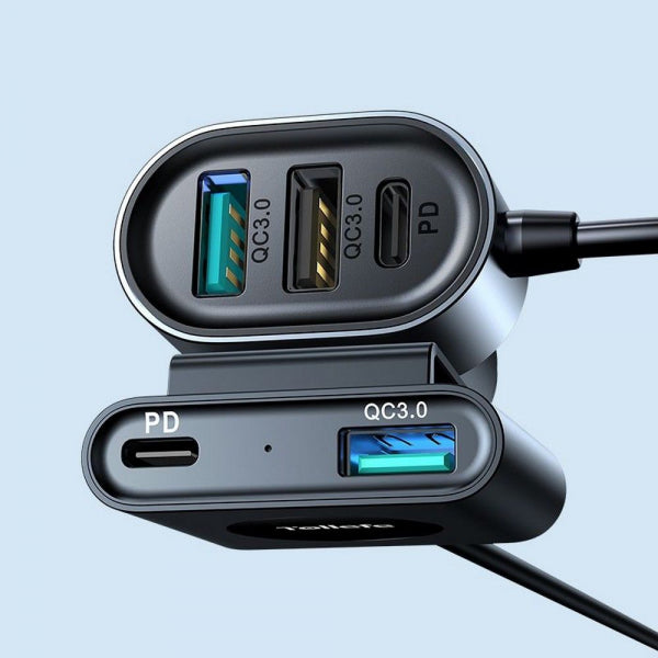 Joyroom Car Charger JR-CL05, 72W, 3A, 2 x USB-C - 3 x USB-A, Black