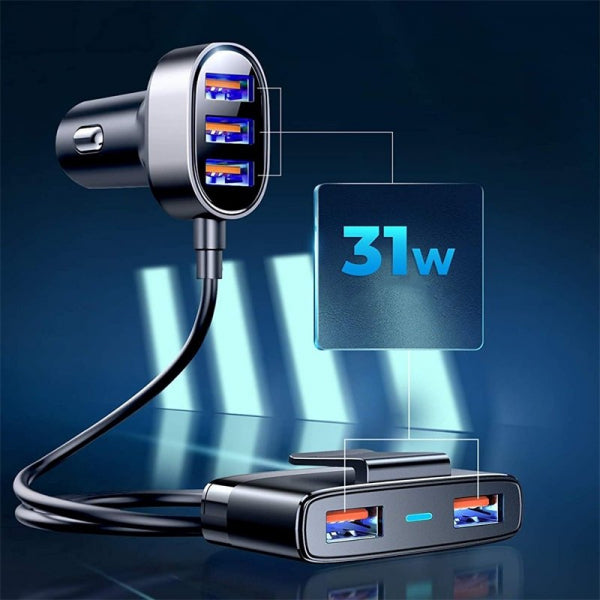 Joyroom Car Charger JR-CL03, 21W, 2.1A, 5 x USB-A, Black