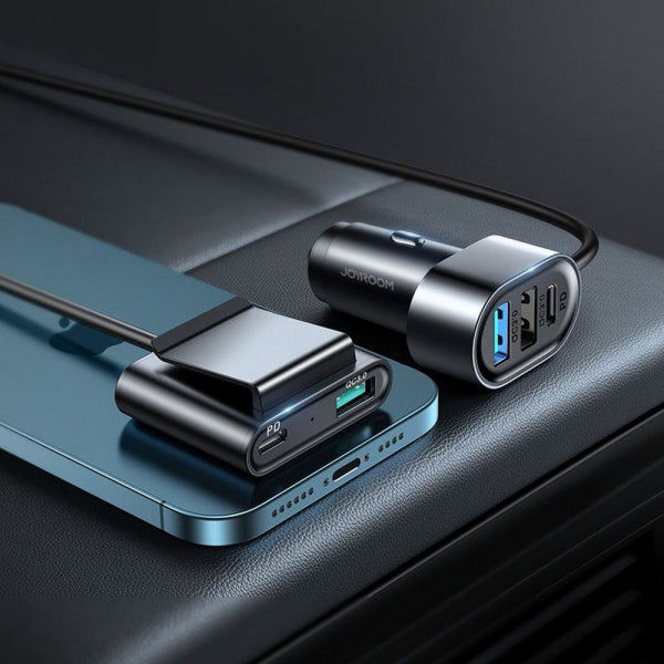 Joyroom Car Charger JR-CL05, 72W, 3A, 2 x USB-C - 3 x USB-A, Black