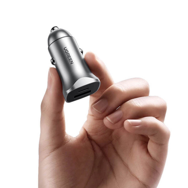 Ugreen Car Charger CD130, 30W, 3A, 1 x USB-A - 1 x USB-C, Grey
