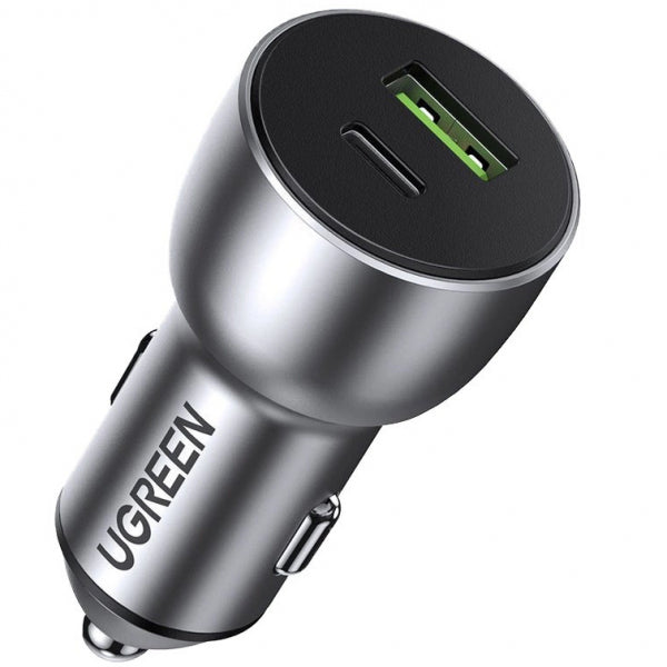 Ugreen Car Charger CD213, 36W, 3A, 1 x USB-A - 1 x USB-C, Grey