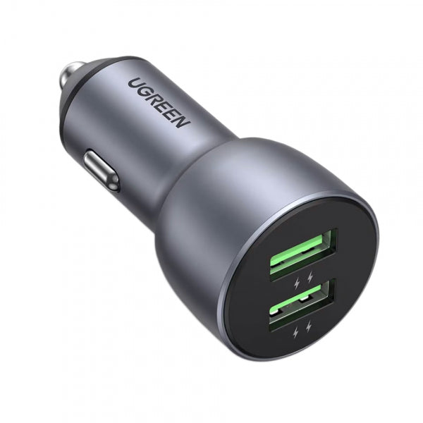 Ugreen Car Charger CD213, 36W, 3A, 2 x USB-A, Grey
