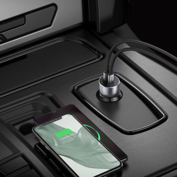 Ugreen Car Charger CD213, 36W, 3A, 1 x USB-A - 1 x USB-C, Grey