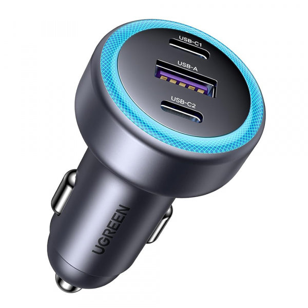 Ugreen Car Charger EC307, 30W, 3A, 1 x USB-A - 2 x USB-C, Grey