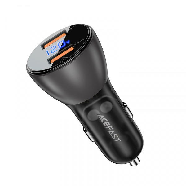 Acefast Car Charger B7, 45W, 3.6A, 2 x USB-A, Black