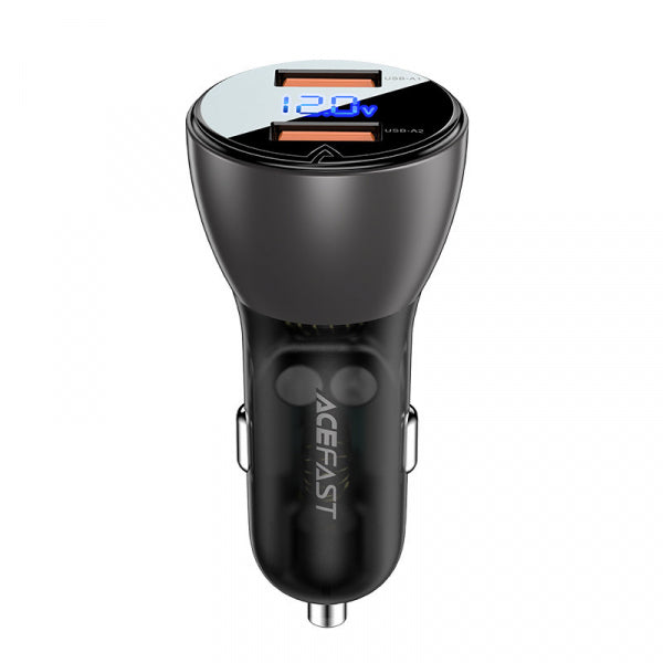 Acefast Car Charger B7, 45W, 3.6A, 2 x USB-A, Black