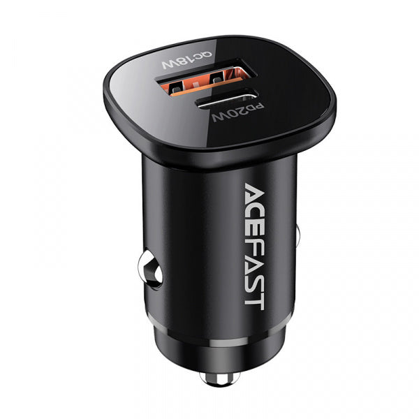 Acefast Car Charger B1, 38W, 3A, 1 x USB-A - 1 x USB-C, Black
