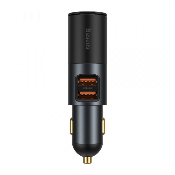 Baseus Car Charger Share Together, 120W, 3A, 2 x USB-A - 1 x Extender, Black CCBT-D0G