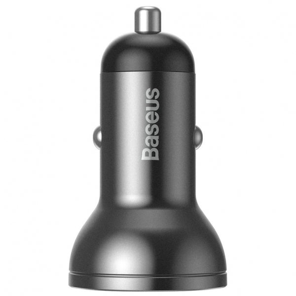 Baseus Car Charger Digital Display, 24W, 2.4A, 2 x USB-A, Grey CCBX-0G