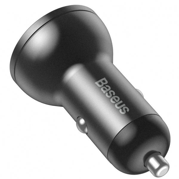 Baseus Car Charger Digital Display, 24W, 2.4A, 2 x USB-A, Grey CCBX-0G