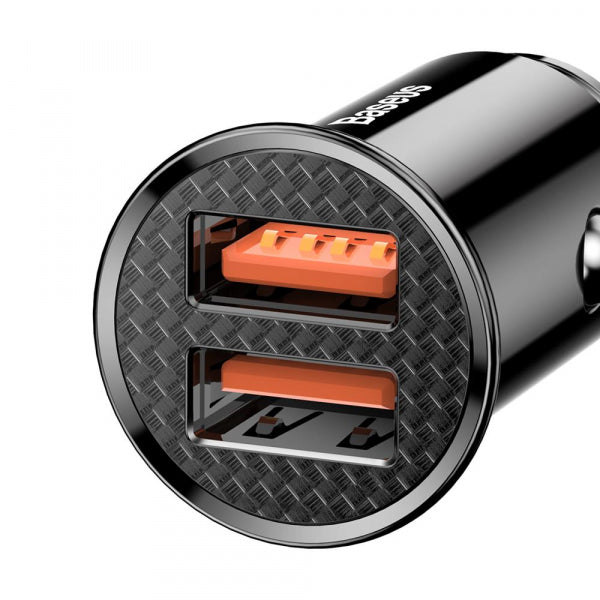 Baseus Car Charger 30W, 5A, 2 x USB-A, Black CCALL-YD01