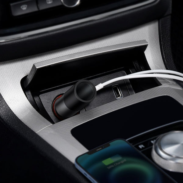 Baseus Car Charger Share Together, 120W, 3A, 2 x USB-A - 1 x Extender, Black CCBT-D0G