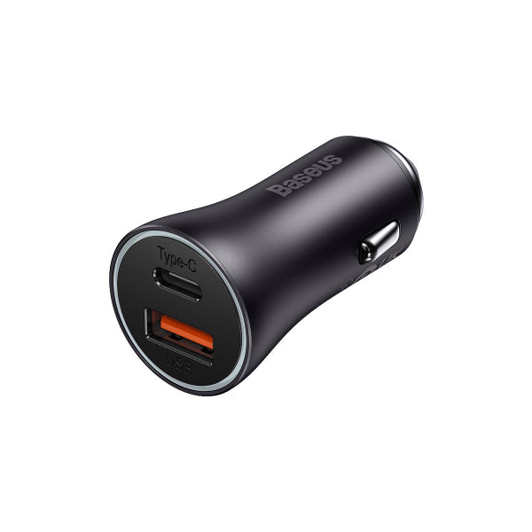Baseus Car Charger Golden Contactor Max, 60W, 3A, 1 x USB-A - 1 x USB-C, Grey CGJM000113
