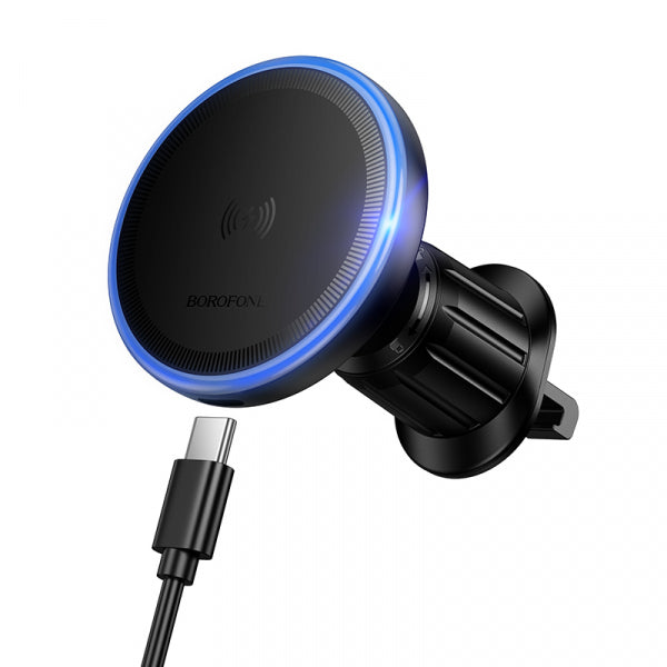 Borofone Wireless Car Charger BH224 Flash, 15W, 1.67A, Black