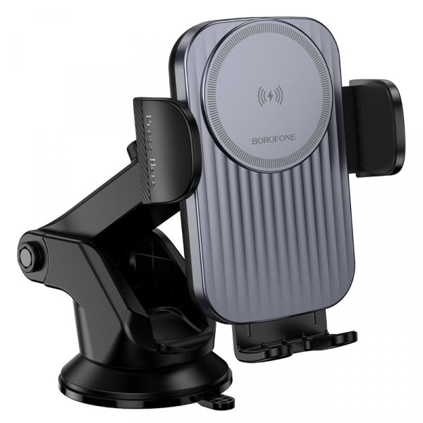 Borofone Wireless Car Charger BH222 Leading, 15W, 1.67A, Black