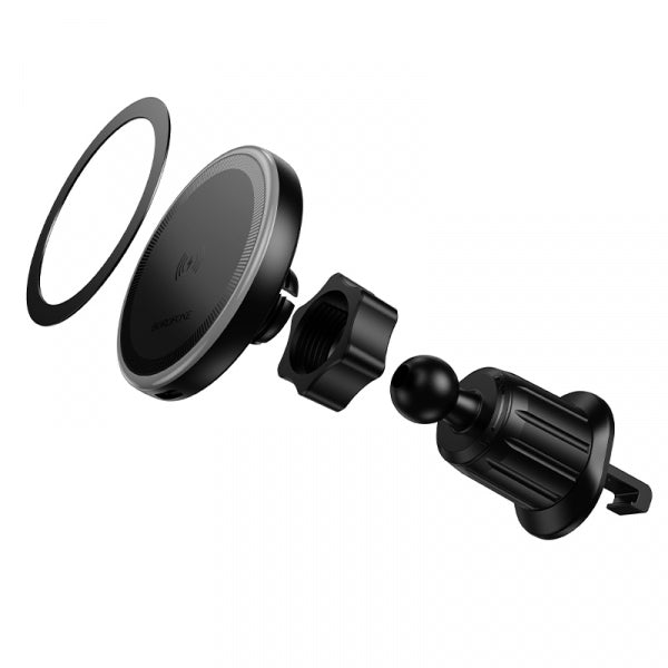 Borofone Wireless Car Charger BH224 Flash, 15W, 1.67A, Black
