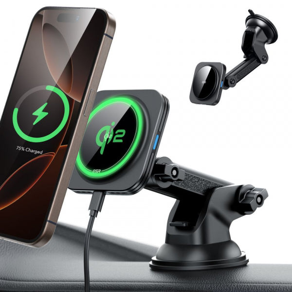 ESR Wireless Car Charger Halolock, 15W, 1.67A, Black